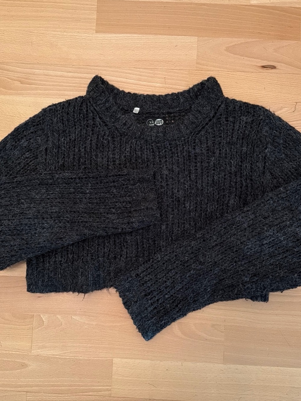 Cheap Monday Dark Grey Cropped Crewneck Sweater